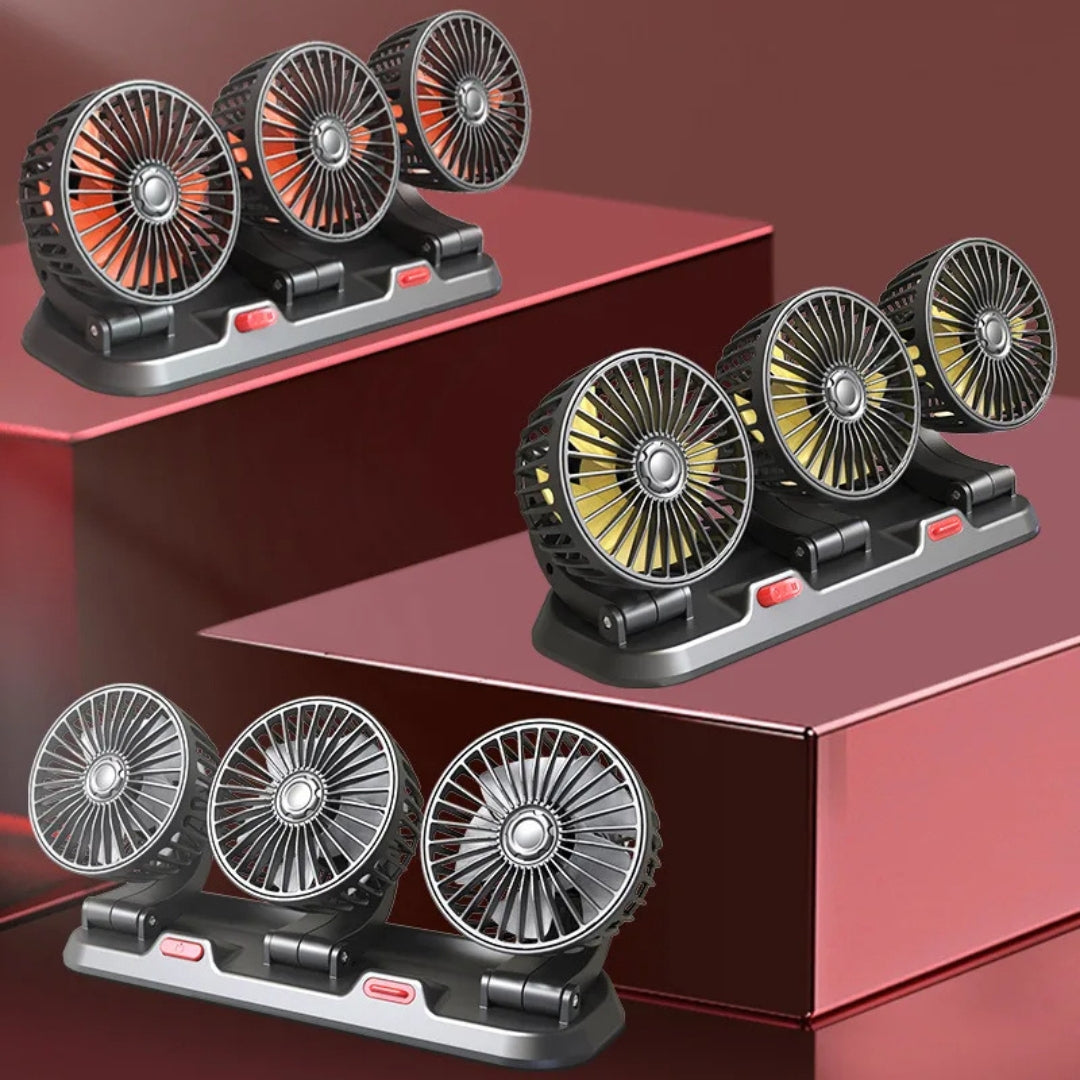 Ventilateur trois têtes rotatifs pour voiture