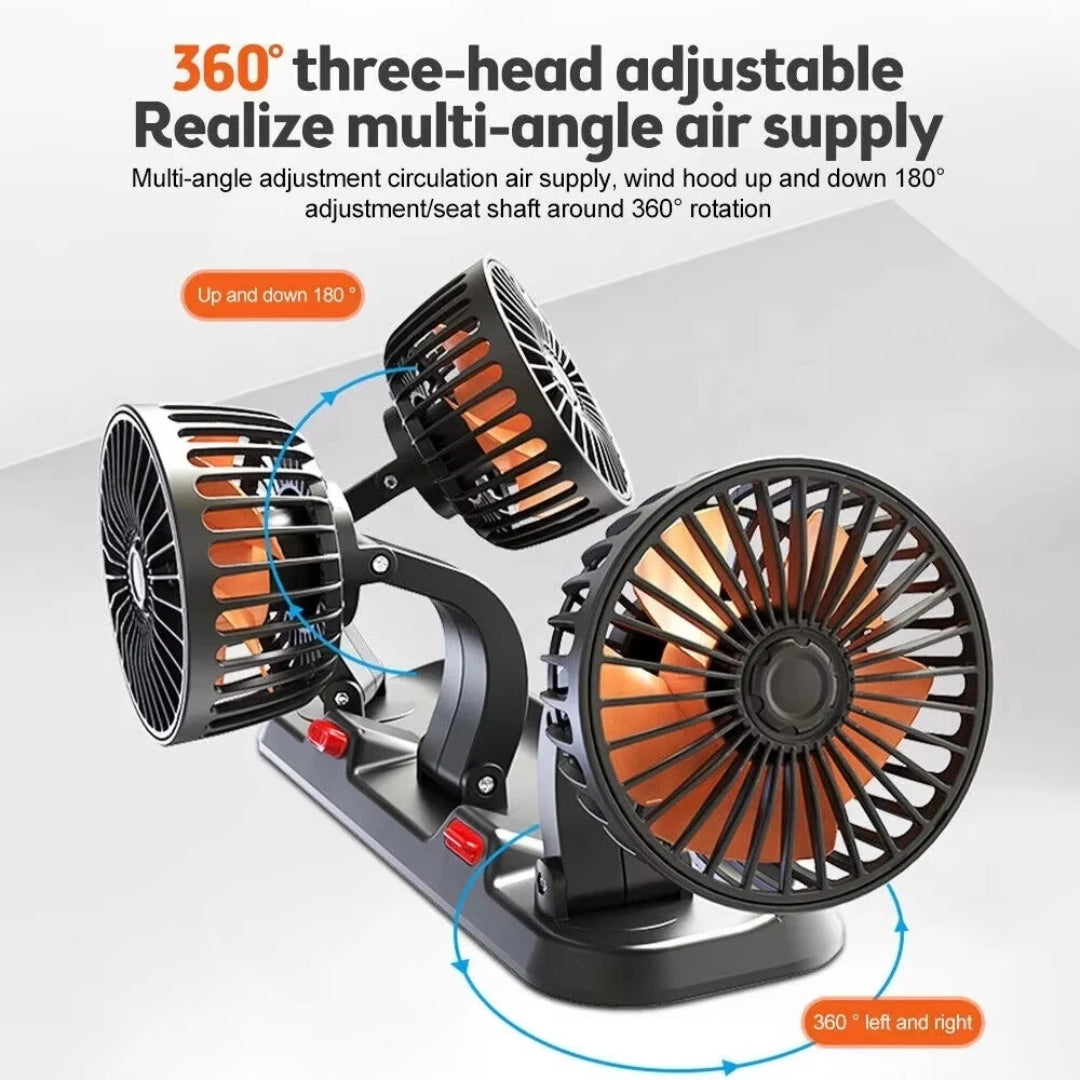 Ventilateur trois têtes rotatifs pour voiture