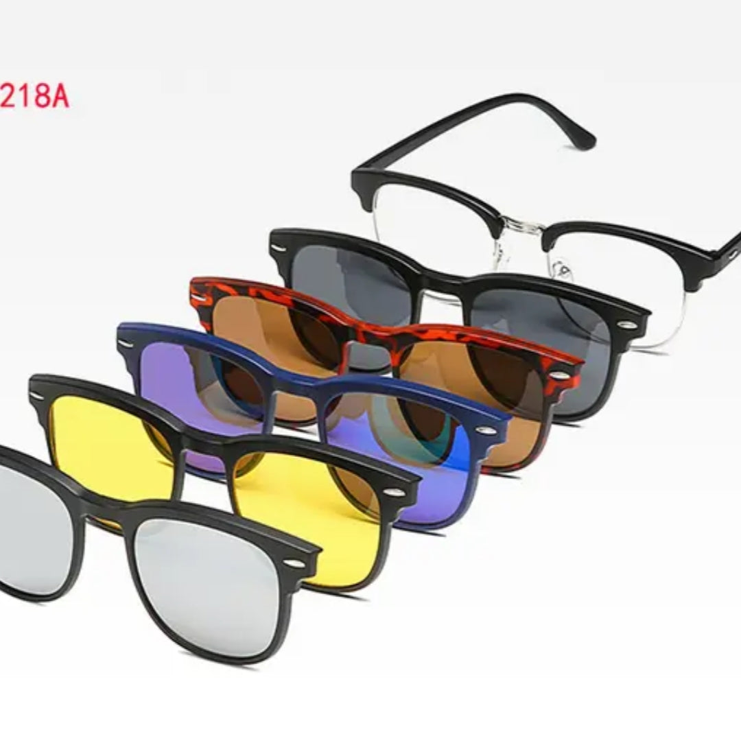 Lunettes de soleil polarisées détachables 5 en 1 à clip magnétique