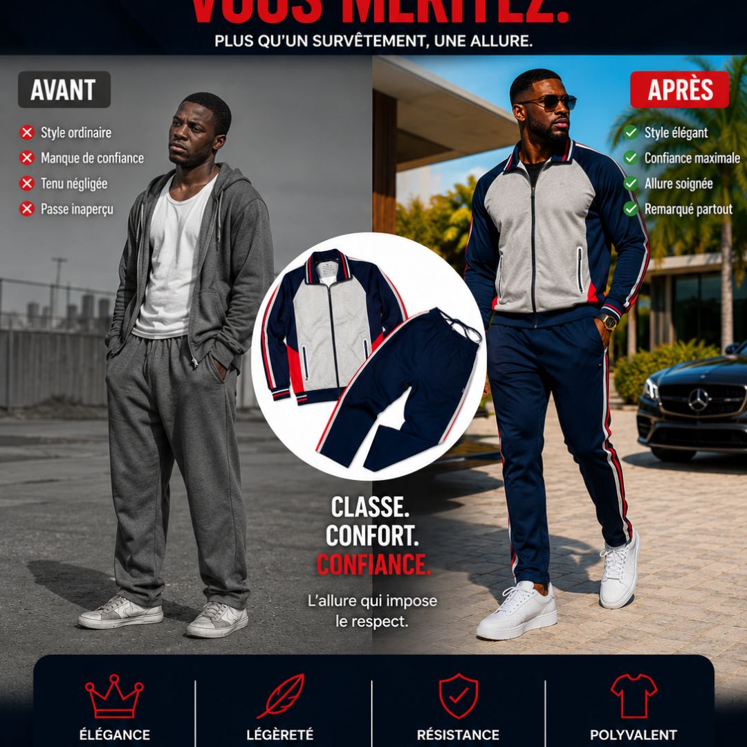 👑 Survêtement Premium Homme – L'Allure Qui Imposera Le Respect