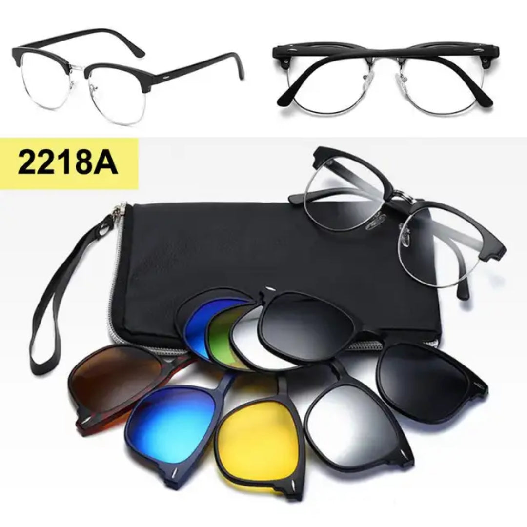 Lunettes de soleil polarisées détachables 5 en 1 à clip magnétique