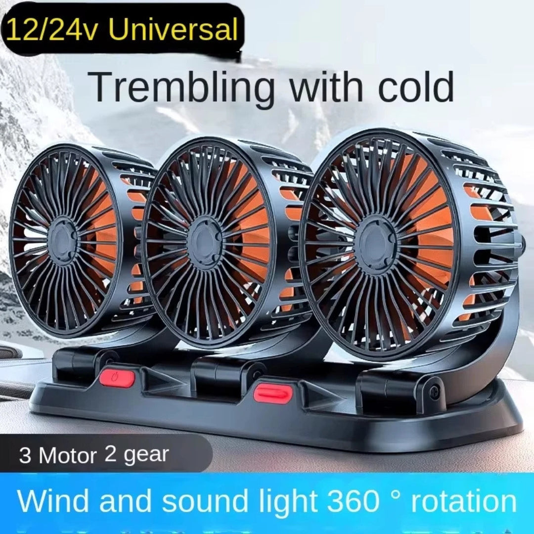 Ventilateur trois têtes rotatifs pour voiture