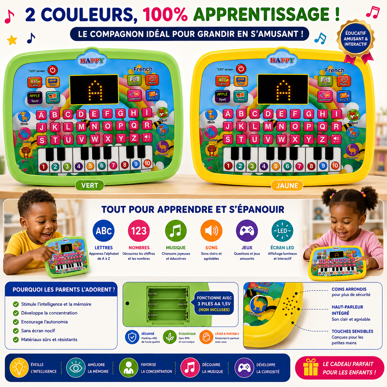 Ordinateur Éducatif Interactif pour Enfants ( 3 ans et plus )