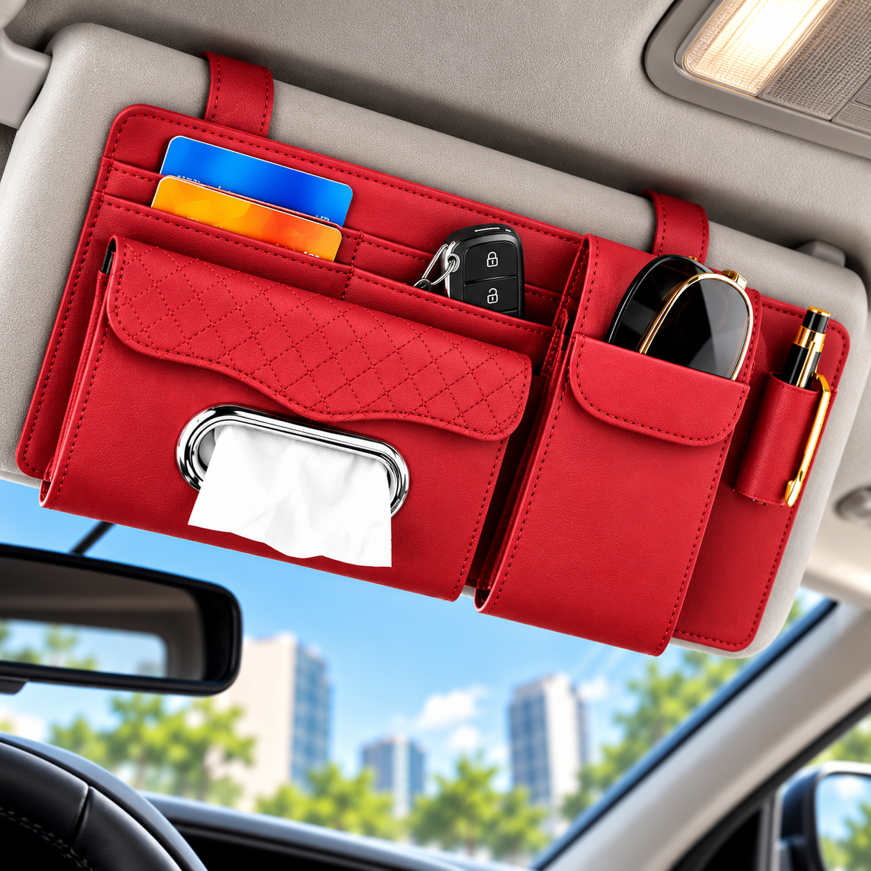 Organisateur multifonction pour pare-soleil – tout à portée de main, sans encombrer la voiture