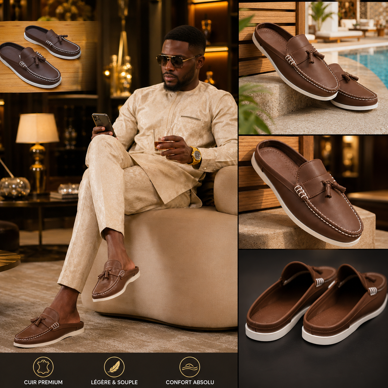 Mocassin Babouche élégant et confortable conçu pour les hommes modernes