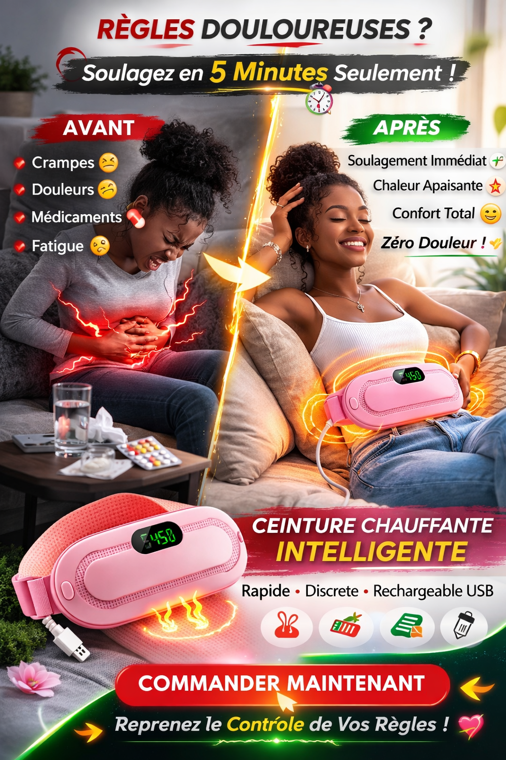 Ceinture Chauffante Intelligente Multifonctionnelle