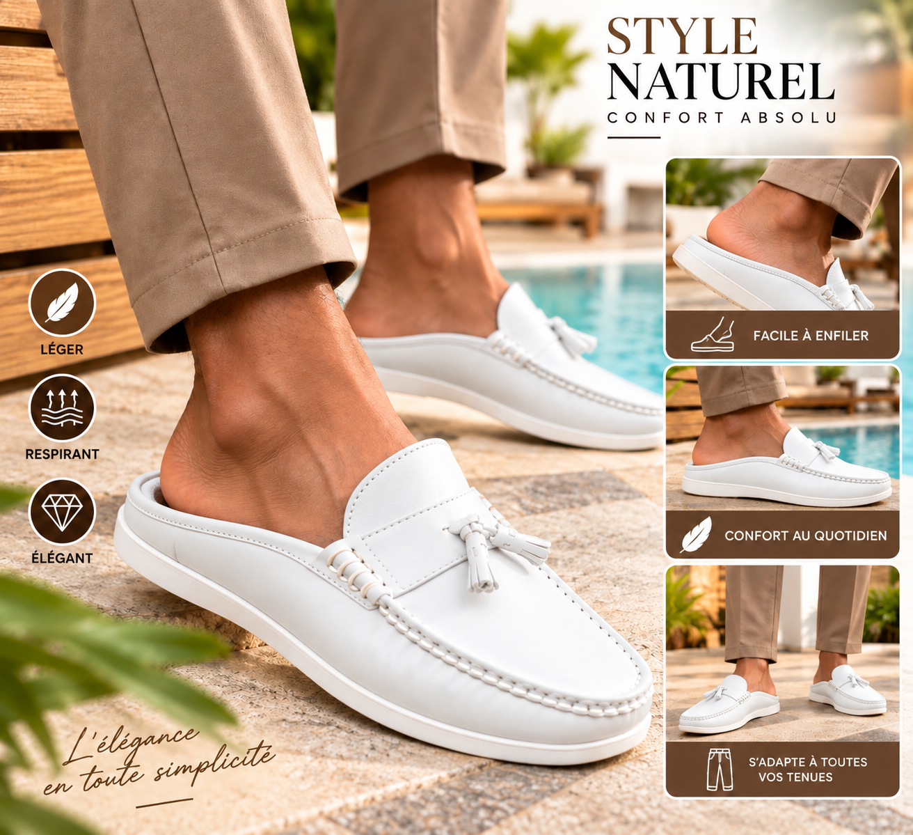 Mocassin Babouche Hommes Premium - Elegance & Confort
