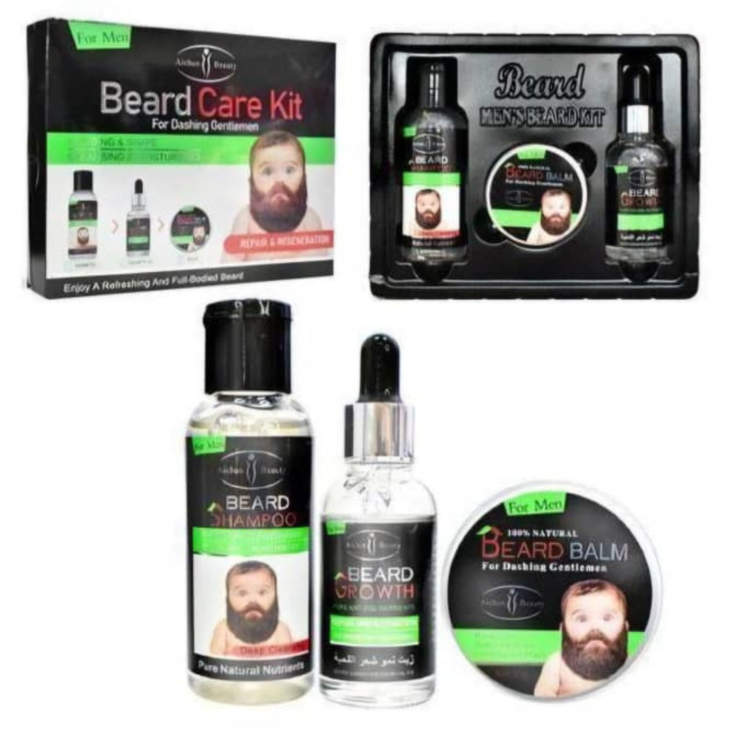 Ensemble de 3 Kits de soins pour barbe