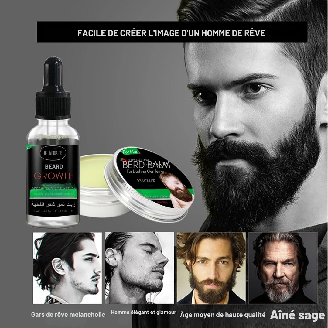 Ensemble de 3 Kits de soins pour barbe