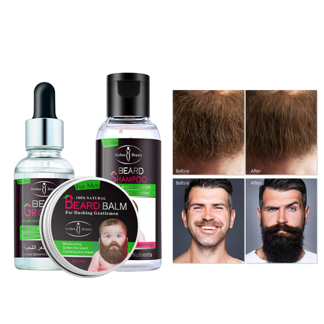 Ensemble de 3 Kits de soins pour barbe