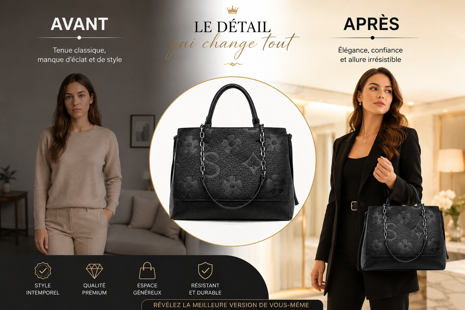 Sac à Main Féminin Élégant – Luxe, Classe et Confort au Quotidien